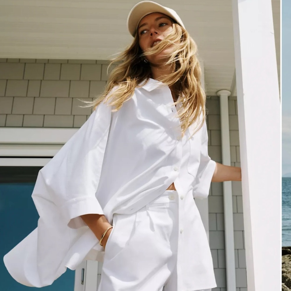 lululemon athletica White Oversized Button-Up Shirt